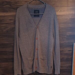 DJAB -  Gray Button-Down Cardigan Sweater - 100% Cotton - Size Men's XL